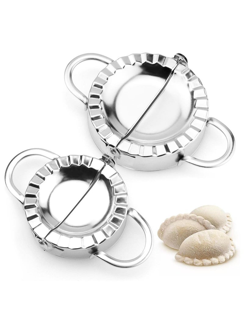 2-Piece Stainless Steel Dumpling Pierogi Cutter Maker Ravioli Empanada Mold Set large and small - Image 1
