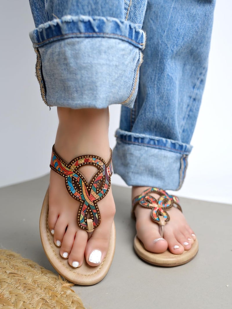 NZS Women’s Flat Slide Multi Sandals Open Toe Slip-On Flat with Cutout Strap Design & Comfortable Summer Slides for Casual Everyday Footwear-EU38 - Image 5