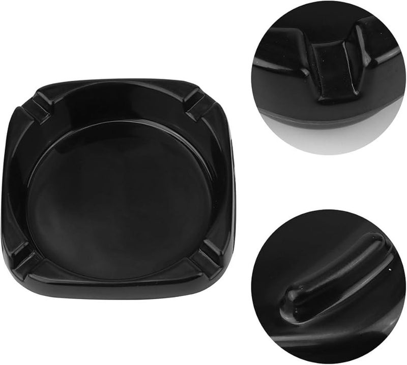 صينية سجائر سوداء مربعة من البورسلين المقلد للاستخدام الداخلي والخارجي في الفناء والحديقة - Image 5