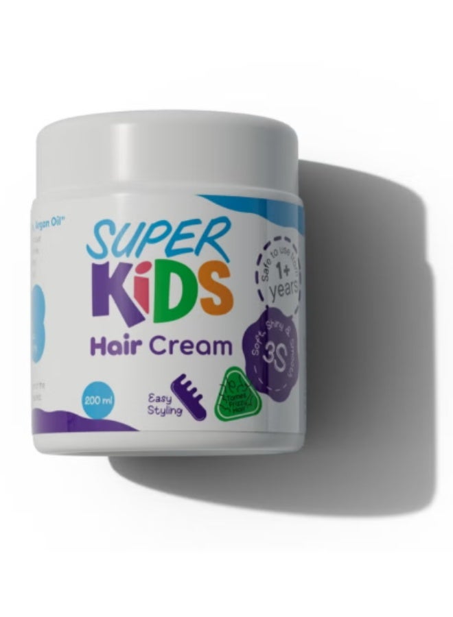 SUPER KIDS Baby Hair Cream - (200 ml) - Leave-in Styling for Easy Combing & Deep Hydration - Sulfate & Paraben Free - Image 1