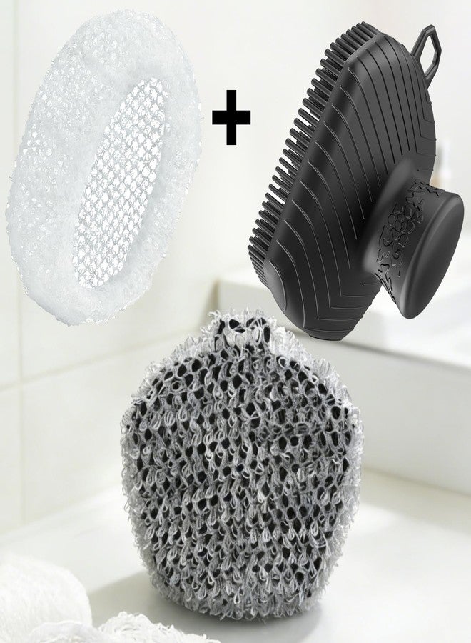 RamPula 2 Pcs African Net for RamPula Face Scrubber, Facial Exfoliation Sponge Exfoliating Shower Scrubber Skin Smoother, Nylon African Face Sponge Net Great for Daily Use - White - Image 3