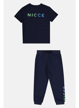 Nicce Toddlers Boy Brand Logo Short Sleeve T-Shirt And Sweatpants Set, Navy  - Image 1