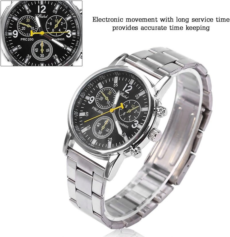 klarako Men Watch, Aklarakolog Wristwatches with Stainless Steel Band Alloy Case Wristwatch Stylish Simple - Image 3