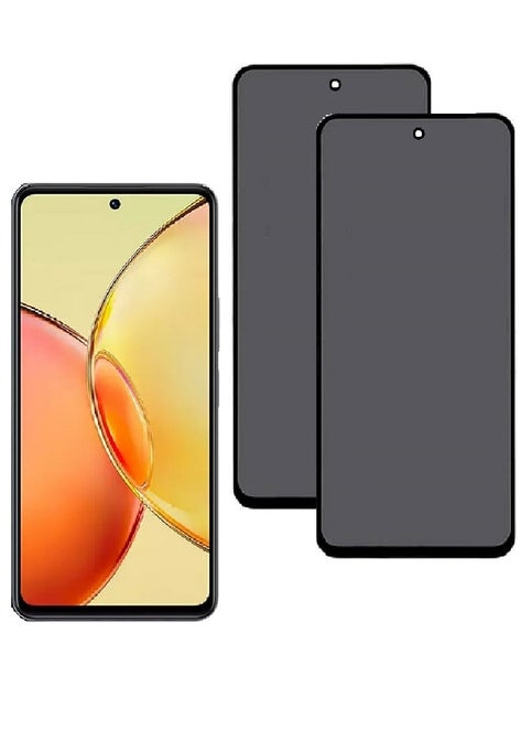 2 Pieces Tempered Glass Screen Protector Anti-Spy Privacy Designed For vivo Y36 5G Full Screen Coverage And Bubble Free
