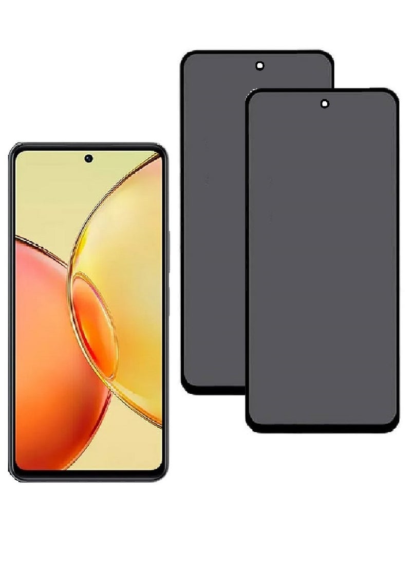 2 Pieces Tempered Glass Screen Protector Anti-Spy Privacy Designed For vivo Y36 5G Full Screen Coverage And Bubble Free