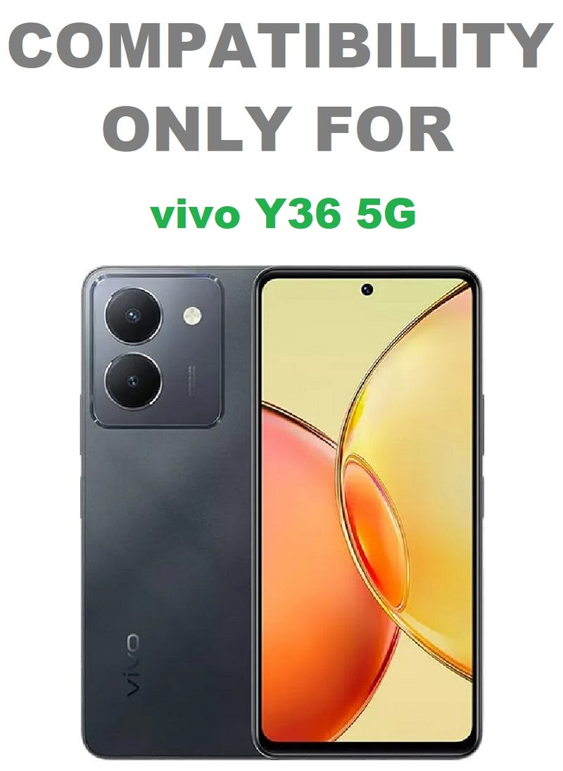 2 Pieces Tempered Glass Screen Protector Anti-Spy Privacy Designed For vivo Y36 5G Full Screen Coverage And Bubble Free
