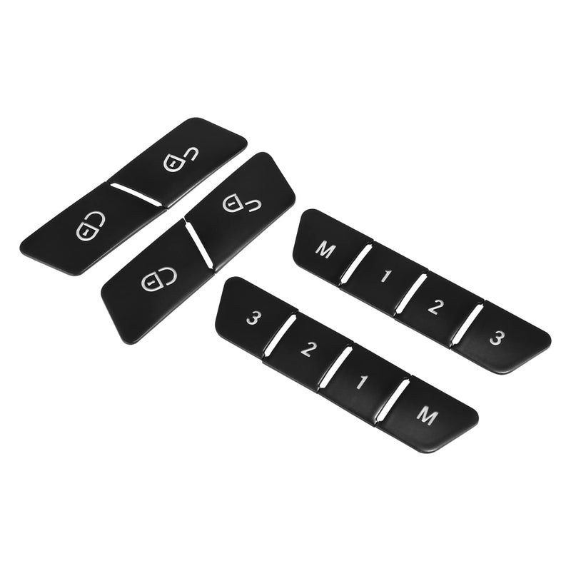 A ABSOPRO Car Seat Memory Door Lock Unlock Button Sticker Adjust Switch Button Trim Cover for Benz a Class 13-17 Black (Set of 12) - Image 1