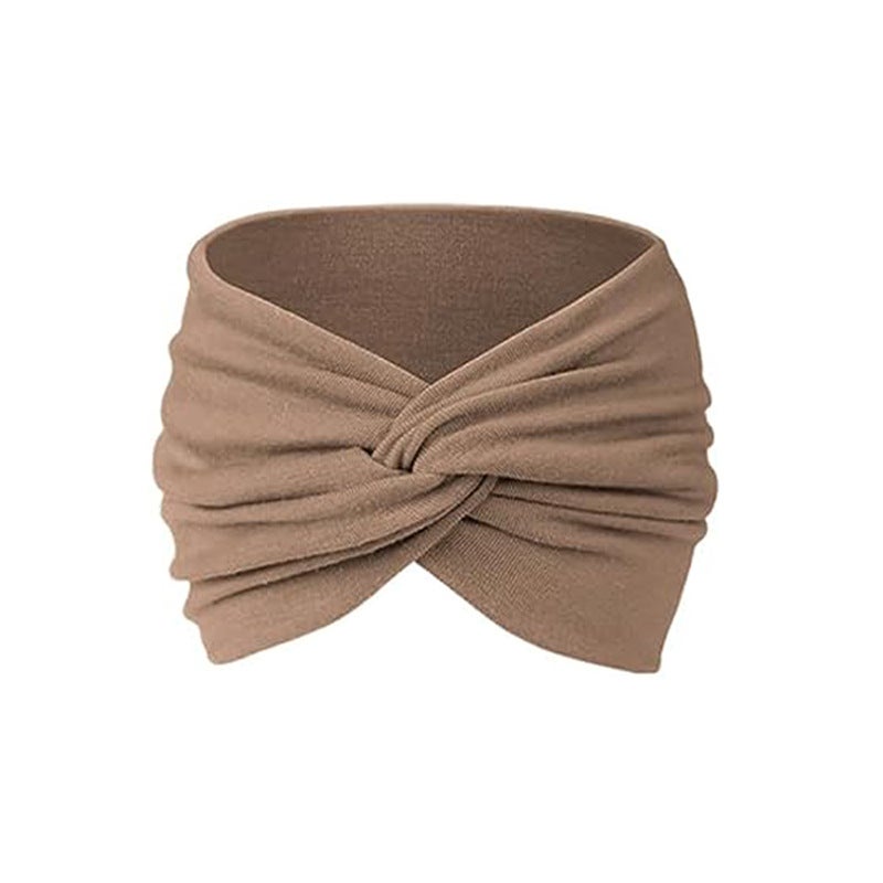 Generic Bohemian Elastic Sports Headband for Women 10# shallow coffee 