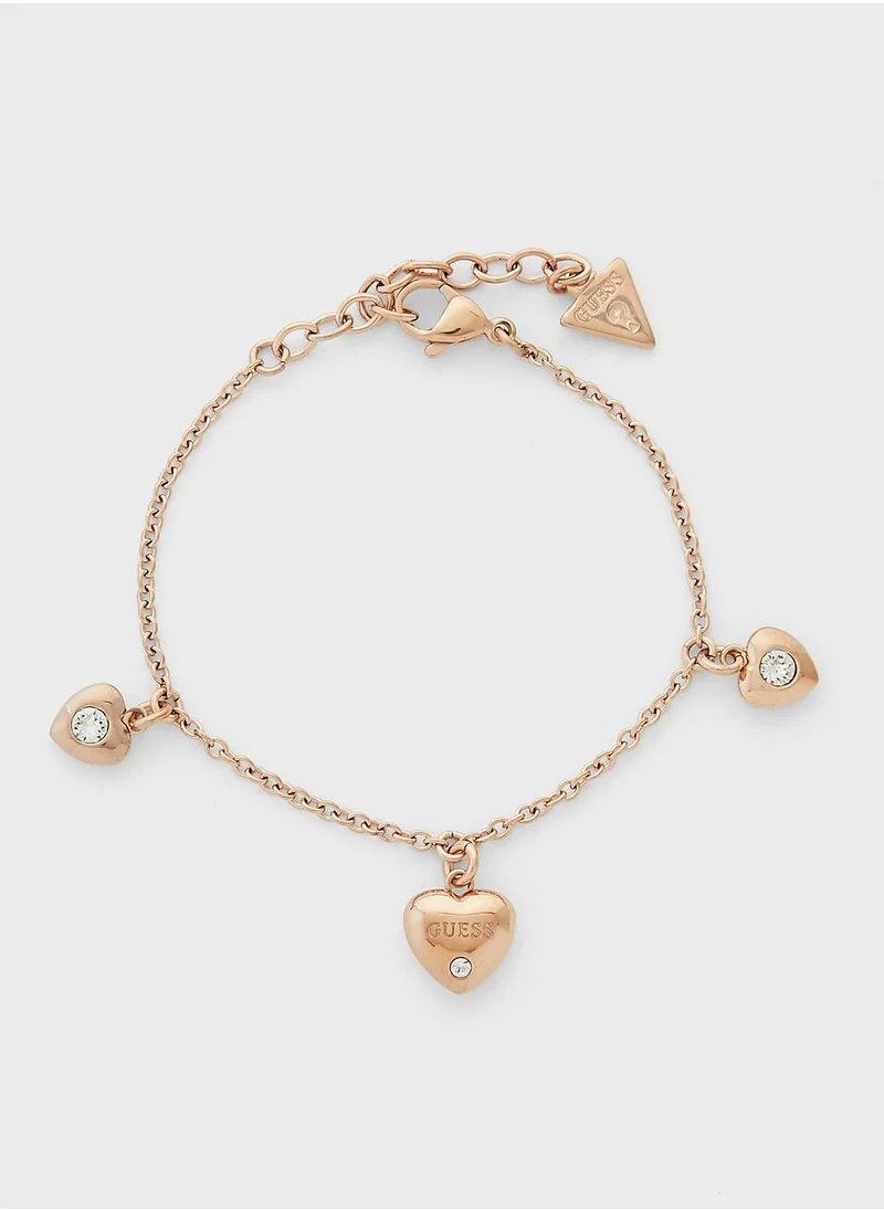 GUESS Multi Heart Charm Bracelet