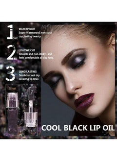 Charm Kiss 2024 New Magic Black Color Changing Lip Oil，Warm Change Glitter Lip Gloss, Color Changing Lip Oil V2, Color Changing Lip Gloss, Moisturizing Plumping Clear Lips Oil Tinted Lip Plumper Lips Care  - Image 3