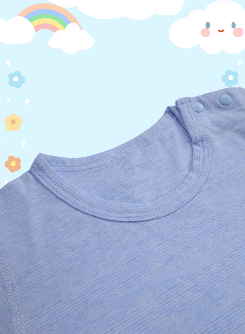 Baby Crawling Bodysuit - Cotton Blend Lightweight Triangle Bodysuit with Duck Pendant, Snap Crotch, Half Sleeve - For 1-18 Months  - Image 3
