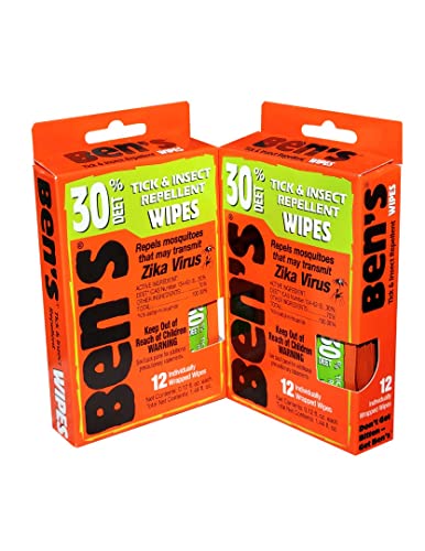 Ben's 30 Deet Mosquito Tick Insect & Bug Repellent Field Wipes - 24 Pack - Image 1