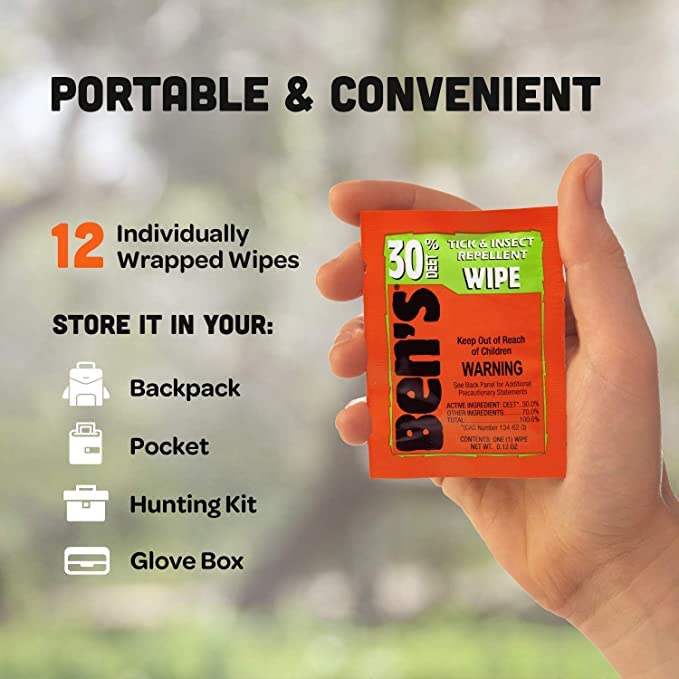 Ben's 30 Deet Mosquito Tick Insect & Bug Repellent Field Wipes - 24 Pack - Image 4