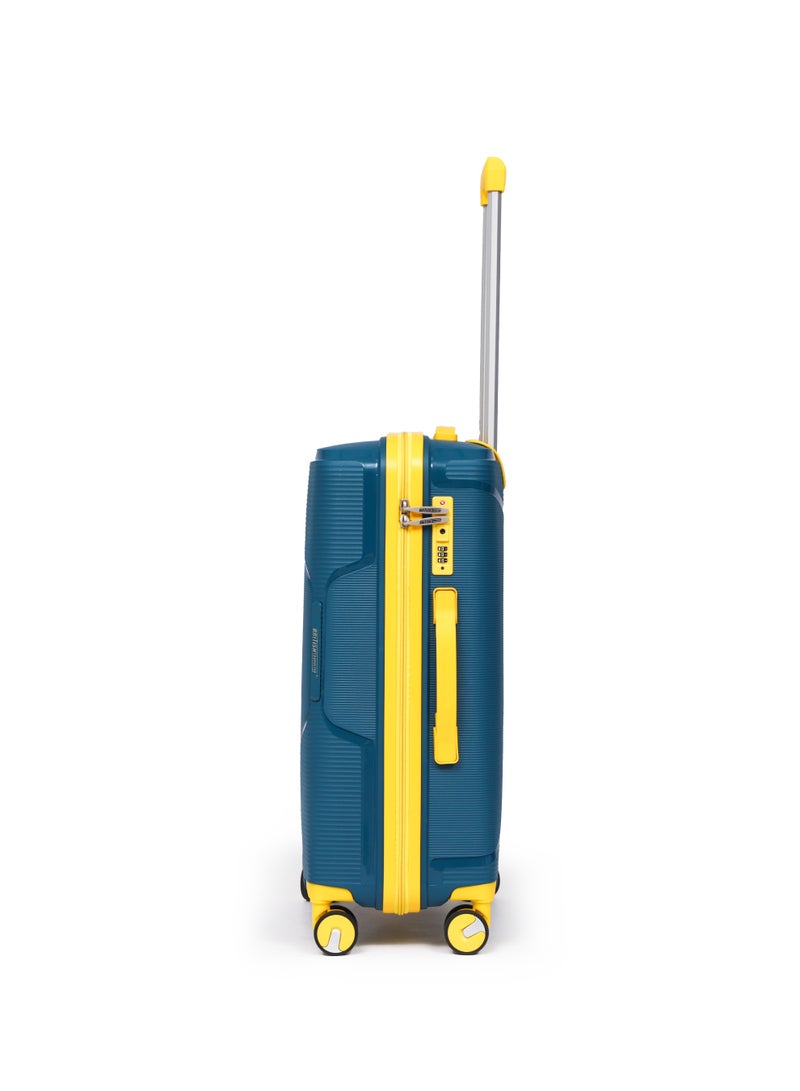 BRITISH TOURISTER 24-Inch Polypropylene Hardside Suitcase with TSA Lock | Lightweight Spinner Trolley Bag with 360° Wheels | Durable Check-In Luggage for Secure Travel - Peacock Blue - Image 5