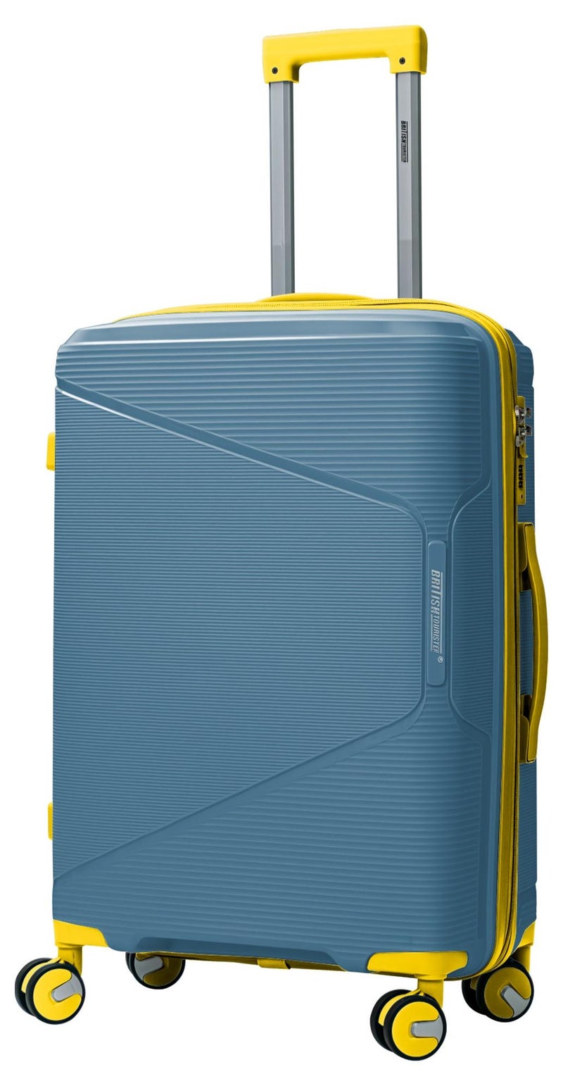BRITISH TOURISTER 24-Inch Polypropylene Hardside Suitcase with TSA Lock | Lightweight Spinner Trolley Bag with 360° Wheels | Durable Check-In Luggage for Secure Travel - Peacock Blue - Image 1