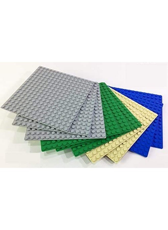Brick Loot Brick Loot Classic Baseplates - 5" x 5" 10-Pack Building Plates, Compatible with Major Brands, 16x16 Variety Base Plate for Creative Play, Durable Green,Grey,Blue Construction for Kids Ages 3+  - Image 4