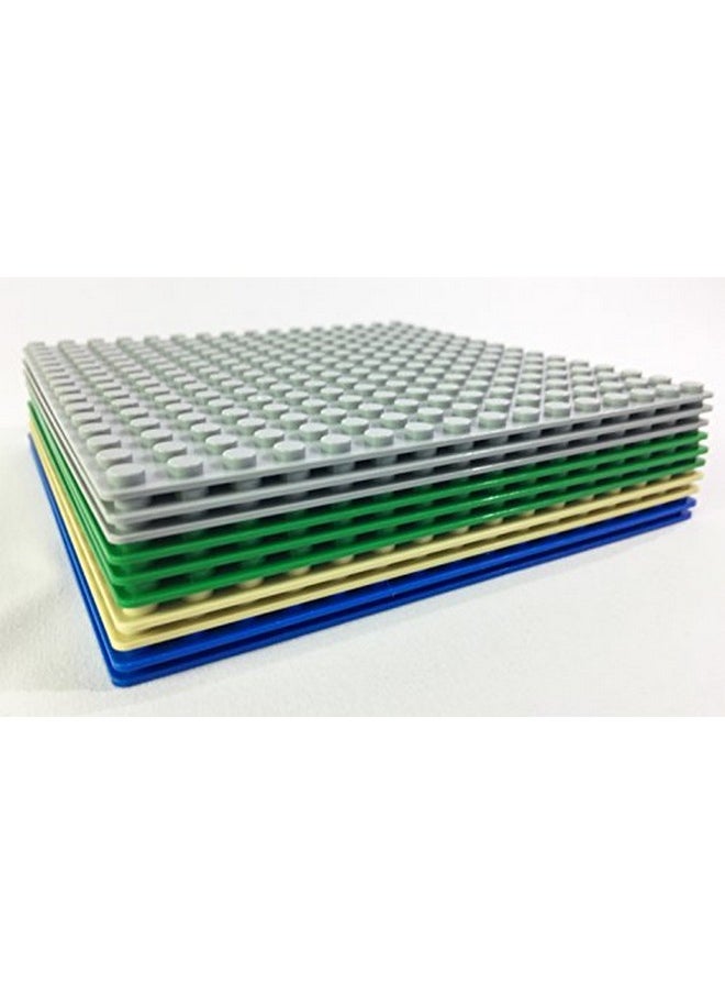 Brick Loot Brick Loot Classic Baseplates - 5" x 5" 10-Pack Building Plates, Compatible with Major Brands, 16x16 Variety Base Plate for Creative Play, Durable Green,Grey,Blue Construction for Kids Ages 3+  - Image 5