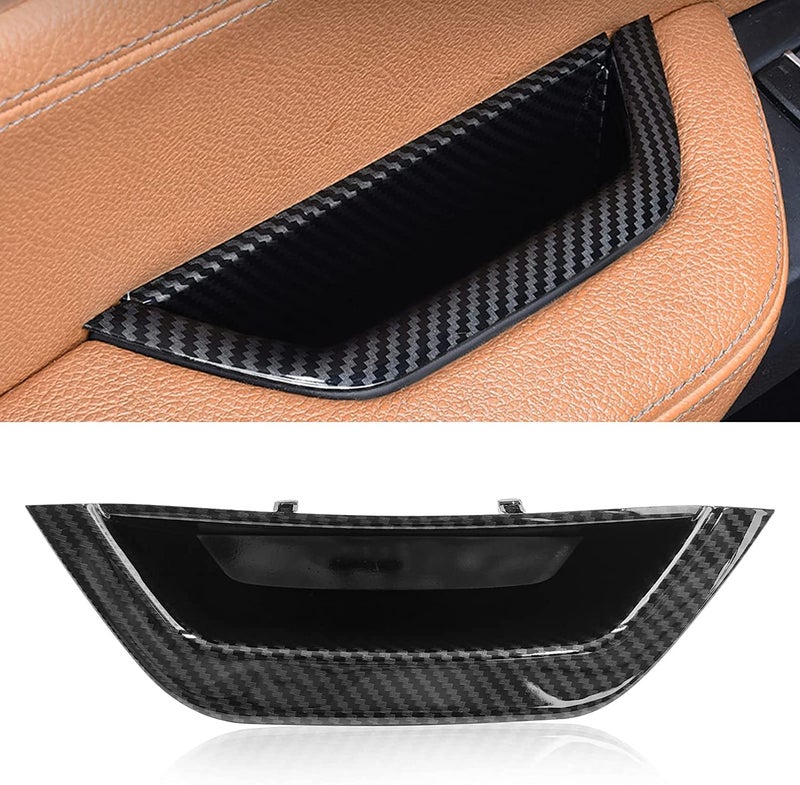 Jaronx Compatible with BMW X3X4 Door Handle Carbon Fiber Pattern Driver Side Door Handle Cover Armrest Handle Cover Door Handle Compartment Compatible with BMW X3 F25 20102016 X4 F26 20142017