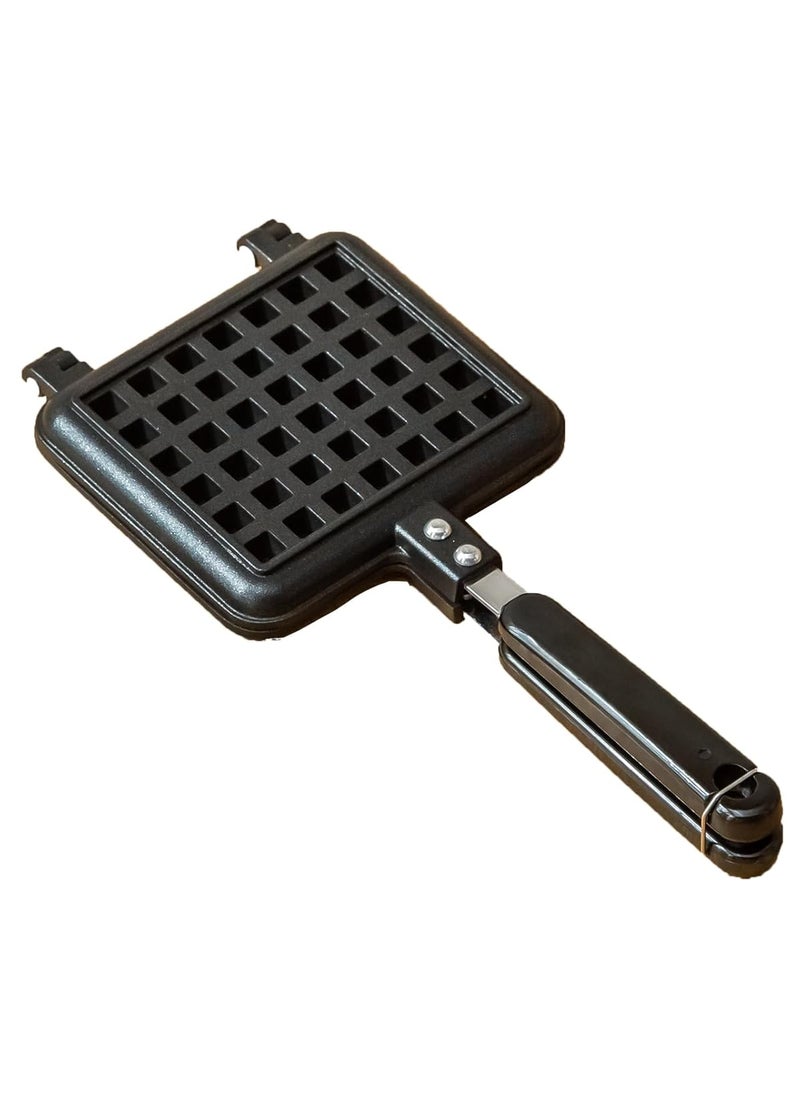 baffect Baffect Stove Top Iron Waffle MakerDeep Fill NonStick Plates Teflon Coating For Easy Clean Mini Waffle Baking Pan Bakeware For Snacks Breakfast1000 Watts Black  - Image 1