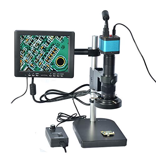 HAYEAR Full Set 14MP Industrial Digital Microscope Camera HDMI USB Outputs+180X C-Mount Lens+8" HD LCD Monitor+60 LED Illumination Light Lamp - Image 1