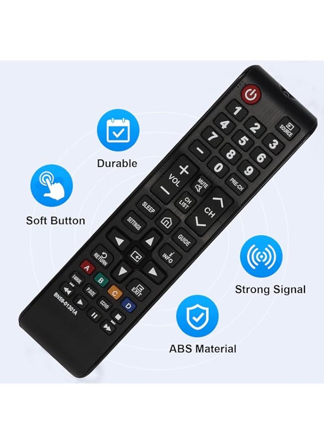 Generic - 2 Packs BN59 01301A Remote Control for Samsung UA43NU7090 UN55NU7100 UN58NU7100 Smart 4K Ultra HDTV LED LCD 3D TVs, for BN59 01199F BN59 01289A Remote Controller Replacement with Batteries - Image 1