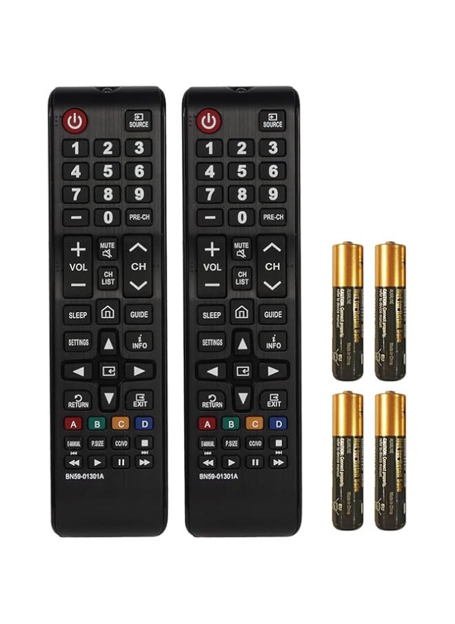 Generic - 2 Packs BN59 01301A Remote Control for Samsung UA43NU7090 UN55NU7100 UN58NU7100 Smart 4K Ultra HDTV LED LCD 3D TVs, for BN59 01199F BN59 01289A Remote Controller Replacement with Batteries - Image 1