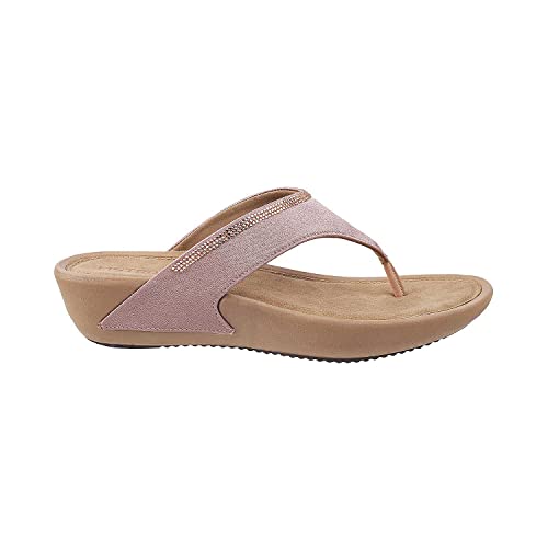 Metro Womens Synthetic Rose Gold Slippers (Size (8 UK (41 EU)) - Image 2