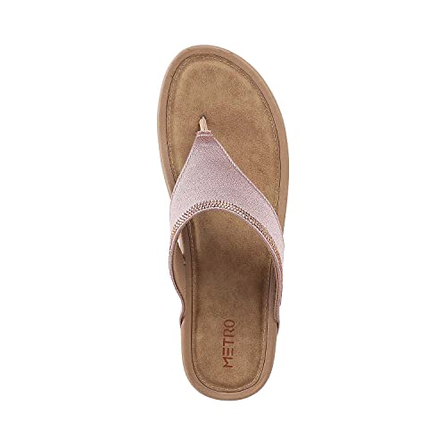 Metro Womens Synthetic Rose Gold Slippers (Size (8 UK (41 EU)) - Image 5