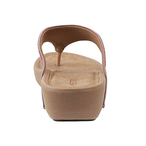 Metro Womens Synthetic Rose Gold Slippers (Size (8 UK (41 EU)) - Image 3