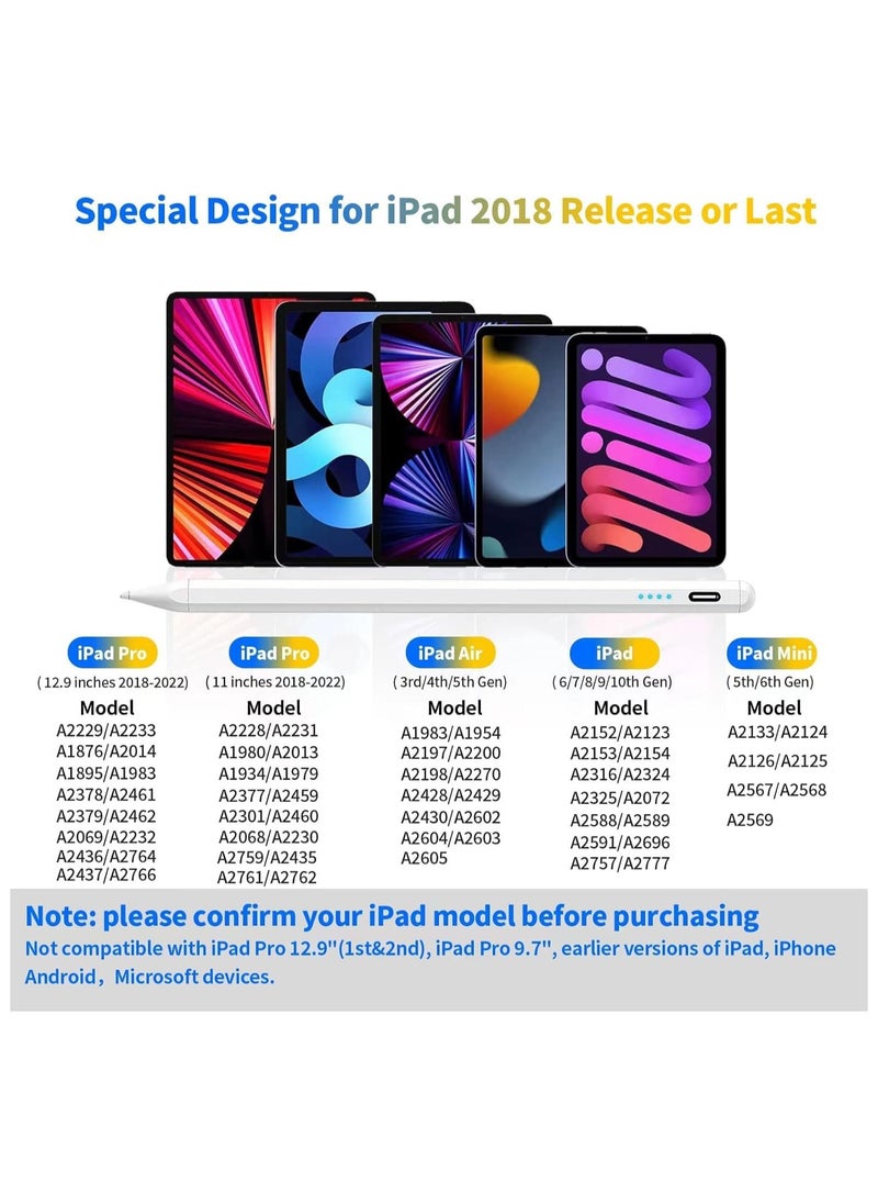 T I G O iPad Pencil / Stylus Pen for iPad (2025-2018) with Palm Rejection & Magnetic absorption, Active Pencil for iPad A16/10/9/8/7/6, iPad Pro 11/12.9/13, Air 13/10.9/10.5, Mini, with fast charging  - Image 2