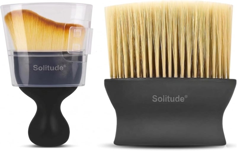 Solitude سوليتود 2 قطعة مجموعة تنظيف متعددة الوظائف لغبار داخل السيارة فرشاة تفصيل ناعمة الشعيرات لفتحات التكييف أداة إزالة الغبار لتنظيف لوحة عدادات السيارة فتحات تكييف الهواء، الجلد، خالية من الخدوش - Image 1