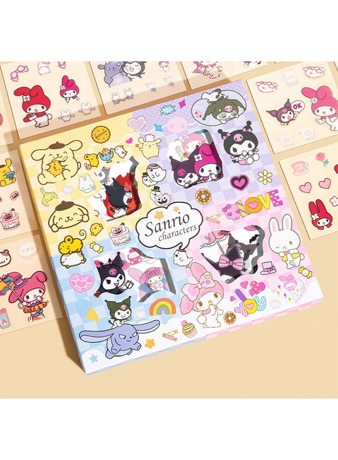 Sanrio Anime Girl Stickers - 100 Sheets Sanrio Stickers Kit, Vinyl Cartoon Aesthetic Decorative Sticker Set, Ideal for Scrapbooking, Journaling, Laptops and Room Decoration - Image 1