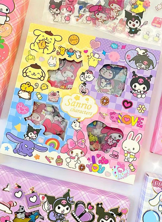 Sanrio Anime Girl Stickers - 100 Sheets Sanrio Stickers Kit, Vinyl Cartoon Aesthetic Decorative Sticker Set, Ideal for Scrapbooking, Journaling, Laptops and Room Decoration - Image 2