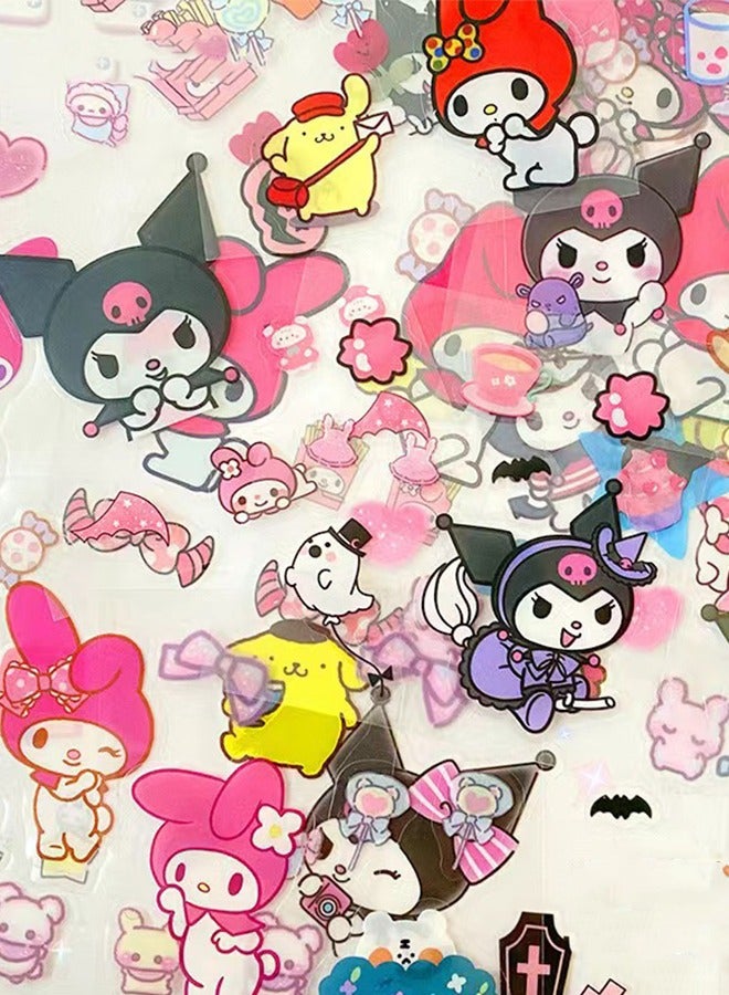 Sanrio Anime Girl Stickers - 100 Sheets Sanrio Stickers Kit, Vinyl Cartoon Aesthetic Decorative Sticker Set, Ideal for Scrapbooking, Journaling, Laptops and Room Decoration - Image 5