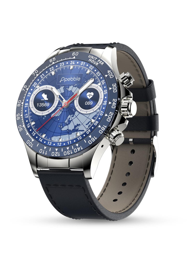 Pebble Zenith 1.53" Smartwatch for Men and Women, HD Display, 600 Nits Brightness, Bluetooth Calling, Wireless Charging, In-Built Compass, Metal Build  - Image 1