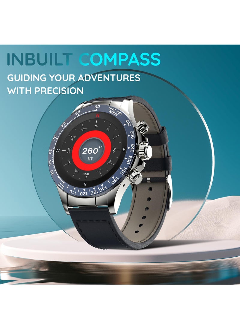 Pebble Zenith 1.53" Smartwatch for Men and Women, HD Display, 600 Nits Brightness, Bluetooth Calling, Wireless Charging, In-Built Compass, Metal Build  - Image 5