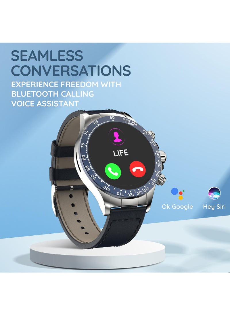 Pebble Zenith 1.53" Smartwatch for Men and Women, HD Display, 600 Nits Brightness, Bluetooth Calling, Wireless Charging, In-Built Compass, Metal Build  - Image 3