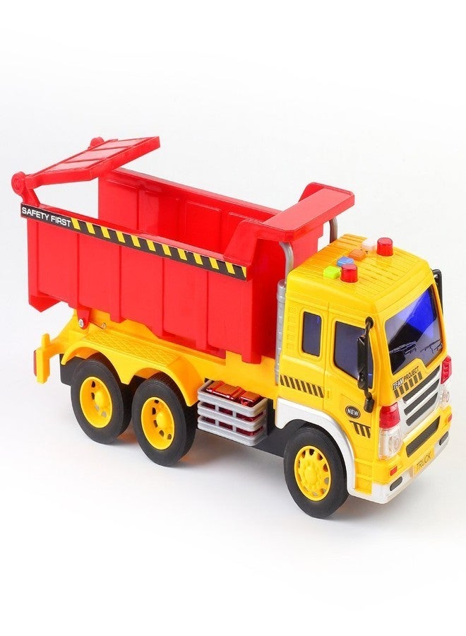 FMT 1:16 Friction Powered Toy Dump Truck With Lights & Sound Push & Go Friction Truck Toy For Boys & Girls - Image 2
