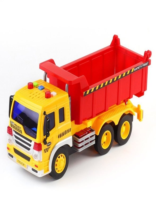 FMT 1:16 Friction Powered Toy Dump Truck With Lights & Sound Push & Go Friction Truck Toy For Boys & Girls - Image 1