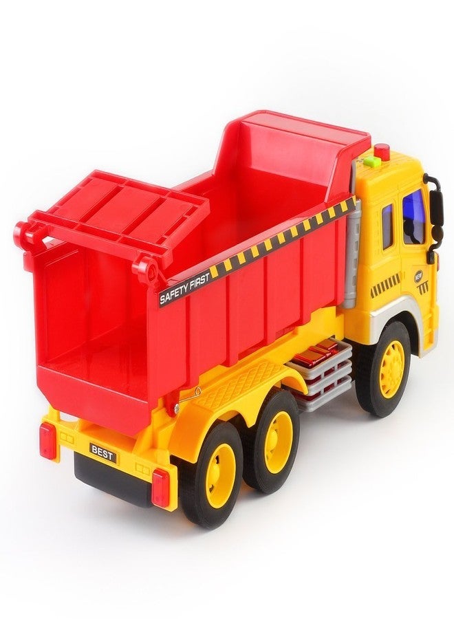 FMT 1:16 Friction Powered Toy Dump Truck With Lights & Sound Push & Go Friction Truck Toy For Boys & Girls - Image 3