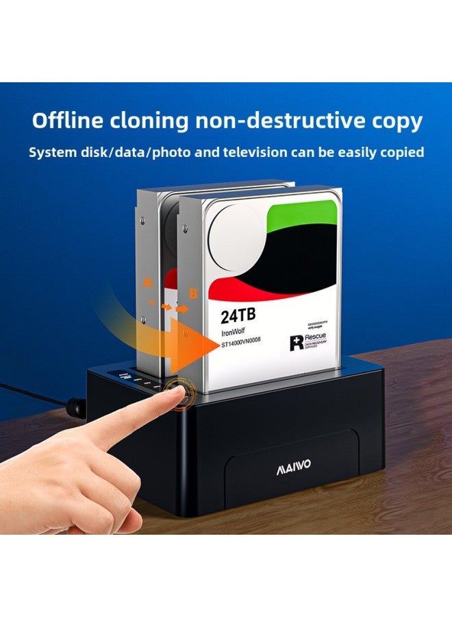 MAIWO (MAIWO) Hard Disk Base Dual Disk 2.5/3.5 SATA Serial Hard Disk Copying Machine-Color:K3082 U.S. Double Disc Read-Write Clone-Ordinary - Image 4