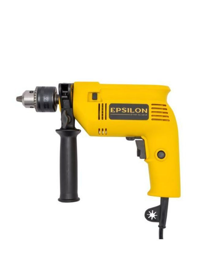 إبسلون مجموعة أدوات كهربائية من إبسيلون مكونة من قطعتين- EP1042 تتضمن مثقابًا صدميًا وجلاخة زاوية للاستخدام المنزلي والعمل - أسود وأصفر - Image 1