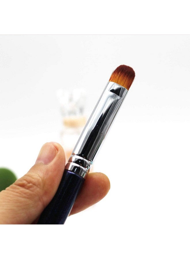 Energy فرشاة خافي العيوب المسطحة للحواجب وفرشاة خافي العيوب تحت العين وفرشاة ظلال العيون النباتية لأساس السائل والبودرة ودمج الخافي العيوب وفرشاة دمج صغيرة للعيون زرقاء - Image 3