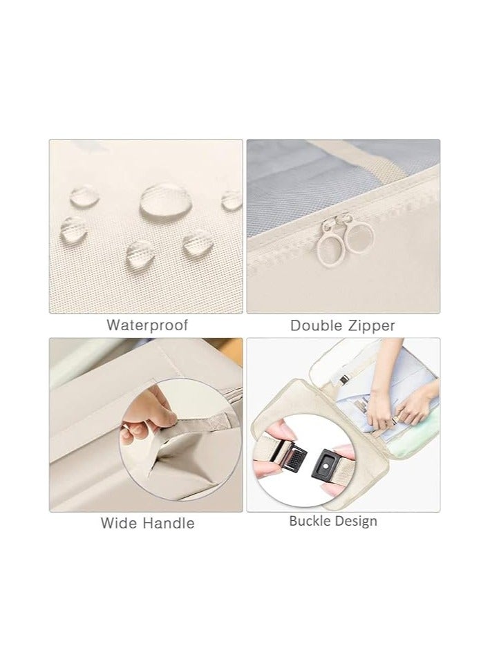 Dubkart 8Pcs Packing Cubes for Storage Luggage Packing Cube Organizer Travel Packing Cubes Set Clothes Shoes Storage Travel Organizer Bags for Luggage (Beige) - Image 3