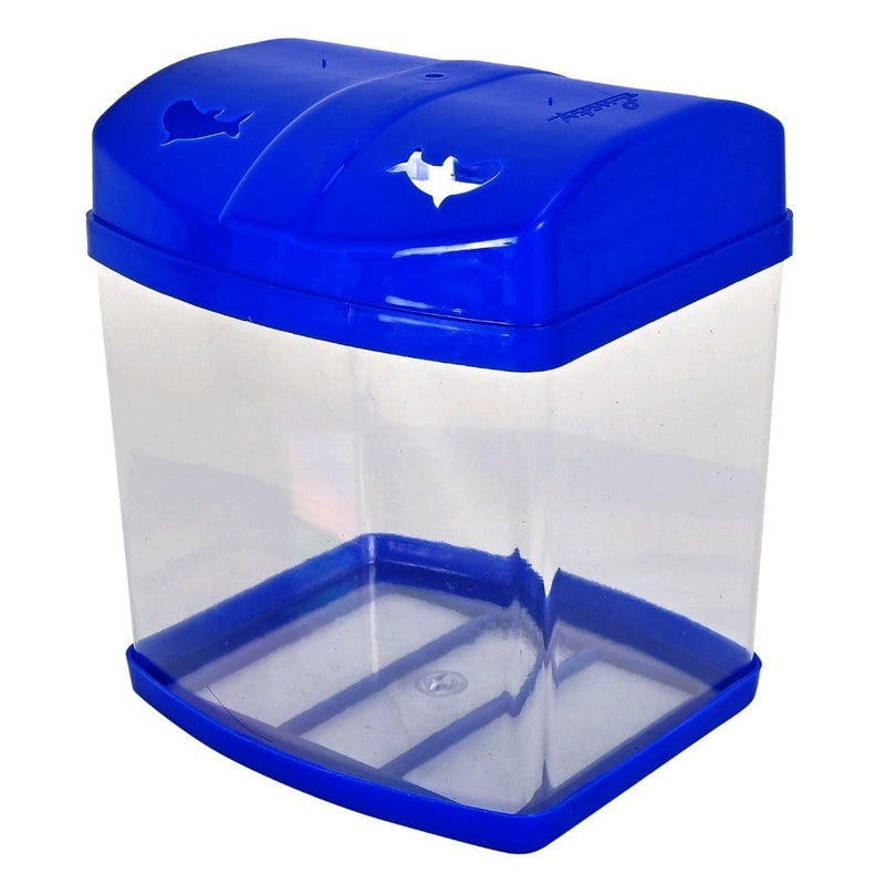 rizopets Mini Aquarium Fish Tank | Breeding Tank for Betta Fish | Suitable for Home Decoration, Office, & Living Room Decoration (16x18x14 cm) (Blue) - Image 2