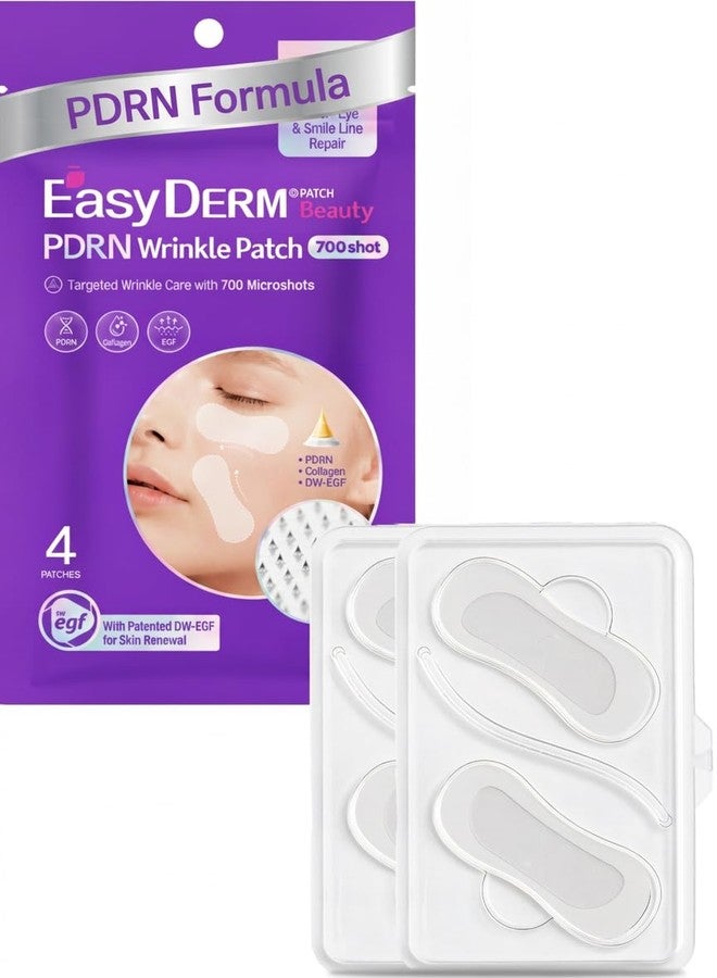 DWEasyDerm لصقات DWEasyDerm EasyDerm PDRN - للعناية بمنطقة تحت العين وخطوط الابتسامة، 4 لصقات | منتجات العناية بالبشرة الكورية (K-Beauty) مع الكولاجين وعامل نمو البشرة (EGF)، قناع العين PDRN، أساسيات العناية الذاتية، مستلزمات الصيف والسفر - Image 1