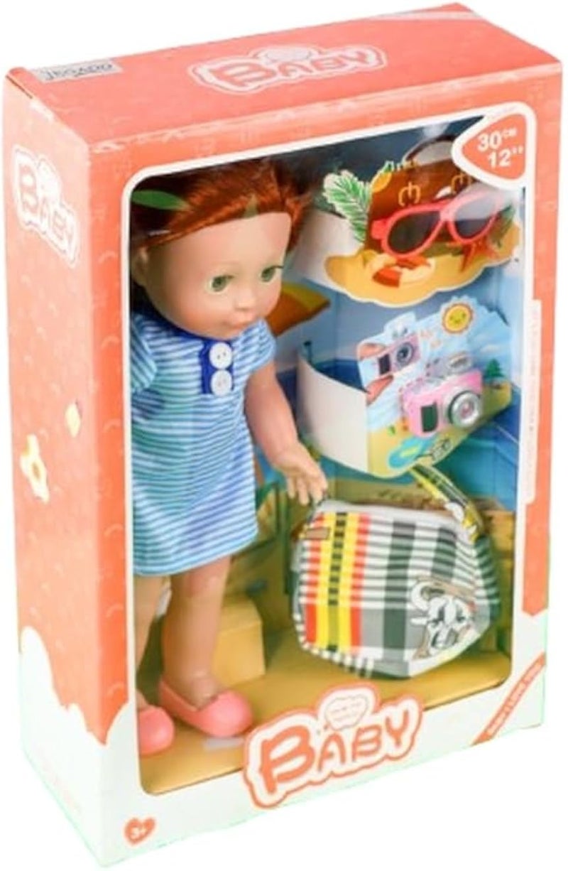 Generic Baby Girl Doll 12 Inch with Beach Clothes and Camera - 7131-3