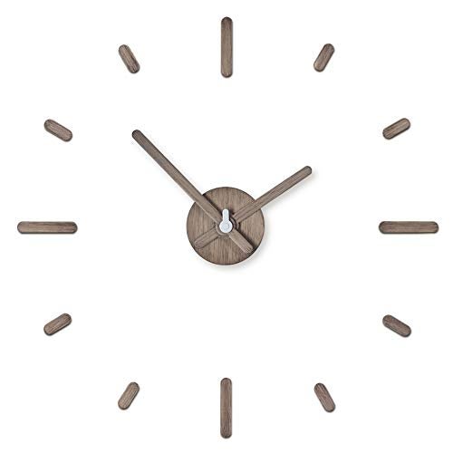 Presentime  Co Large Frameless DIY Wall Clock for Modern HomeOffice Decoration Silent no Ticking Light Gray Oak Style Wall Dcor for Living Room Dining Room Kitchen Bedroom Class Room
