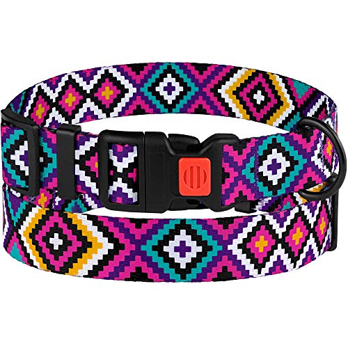 CollarDirect Nylon Dog Collar Aztec Geometric Pattern Tribal Magenta 10-13 inch - Image 5