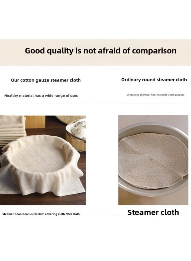 Steamer Cloth Cotton Steamed Rice Gauze Filter Cloth Steamed Bun Steamer Cloth Steamer Cushion Non-stick Sand Cloth Household Food Grade-Size:40× 40cm [three Pieces] - Image 3